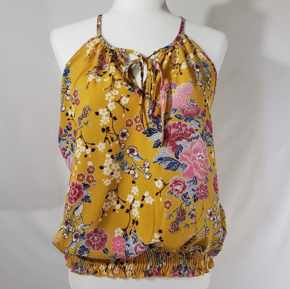 Paper Crane Yellow Floral Bubble Tank